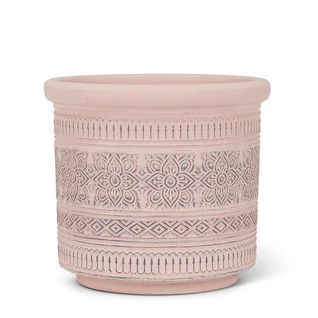 Pink Embossed Band Pot