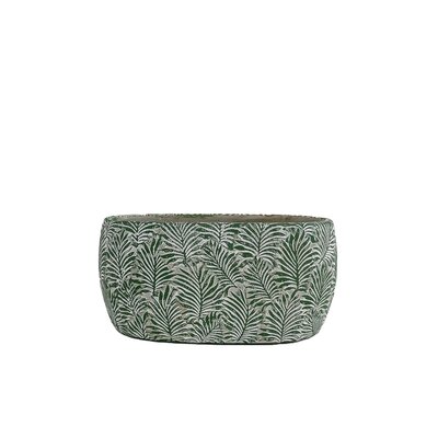 Green Leaf Oval Pot 4"