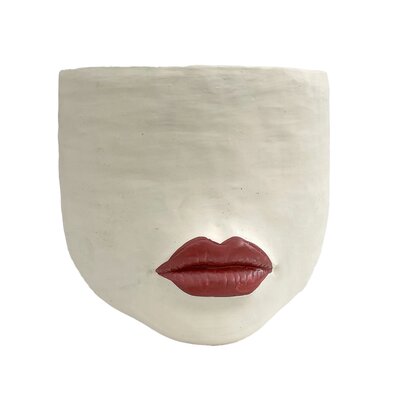 Large  Red Lip Planter 7"