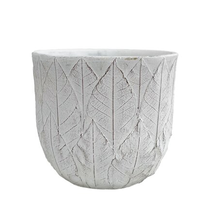 Light Leaf White Pot 5"