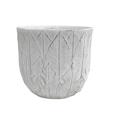 Light Leaf White Pot 5"