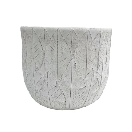 Light Leaf White Pot 6.5"