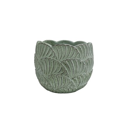Round Scallop Grn Pot 5"
