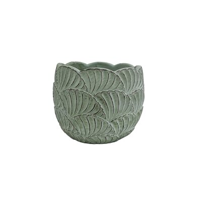 Round Scallop Grn Pot 5"