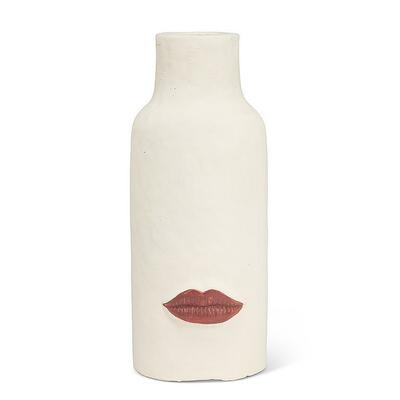 Tall Red Lip Vase