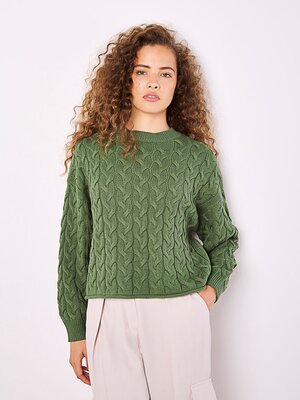 Green Cable Knit Sweater