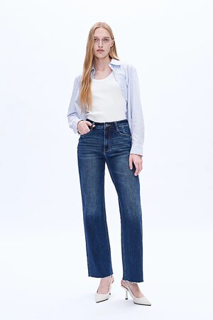 Blue High Rise Wide Jeans