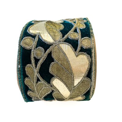 Brocade Velvet Leaf Ribbon