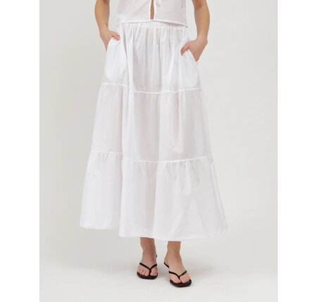 White Poplin Maxi Skirt