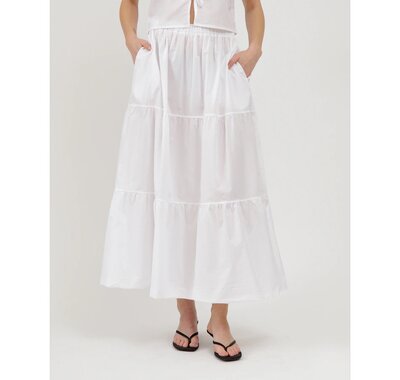 White Poplin Maxi Skirt
