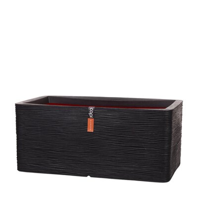 CAPI Black Rectangle Rib Planter