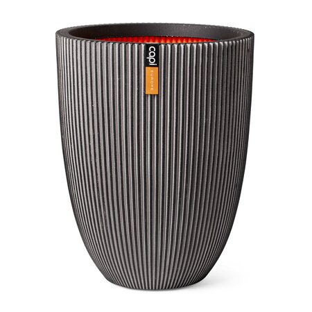 CAPI Groove Elegant Low Vase Anthracite