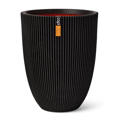 CAPI Groove Elegant Low Vase Black