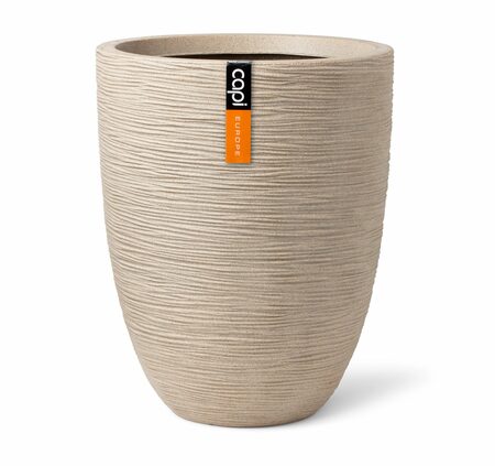 CAPI Rib Elegant Low Vase Terrazzo Beige