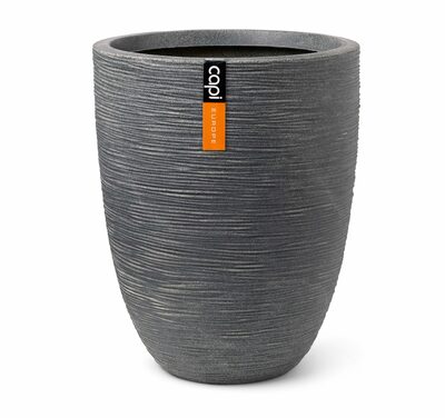 CAPI Rib Elegant Low Vase Terrazzo Grey