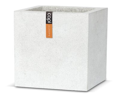 CAPI Smooth Cube Planter Grey