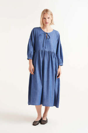 Long Sleeve Denim Midi Dress
