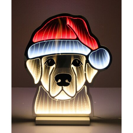 LED Santa Dog w Base