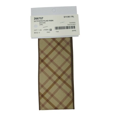 Brown Plaid Ribbon