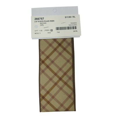 Brown Plaid Ribbon