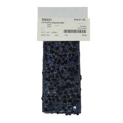 Navy Sequin Ribbon