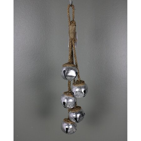 Silver 5 Bells Hang Ornament