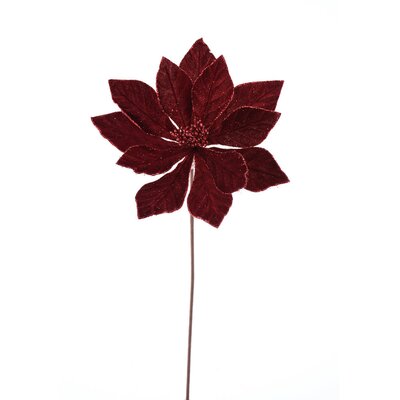 Burgundy Red Velvet Poinsettia Stem