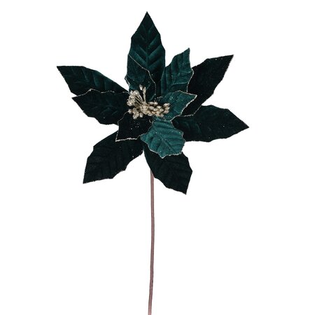 Velvet Green Poinsettia Stem