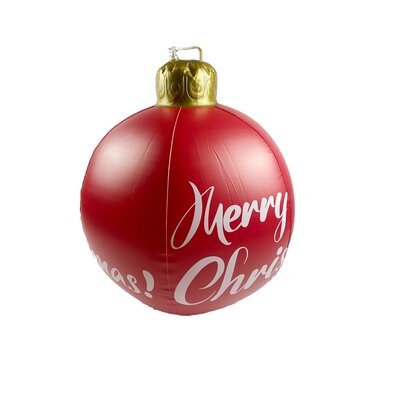 DE 23.6" Red Ball Orn w/ Light