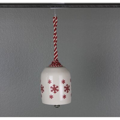 White/Red Bell Snwflake Ornament