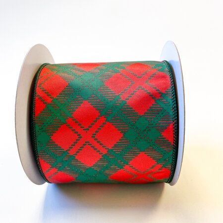 Green and Red Plaid Ribbon