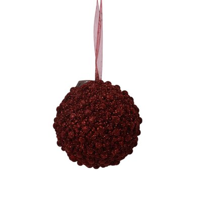 Burgundy Glitter Berry Ball Ornament