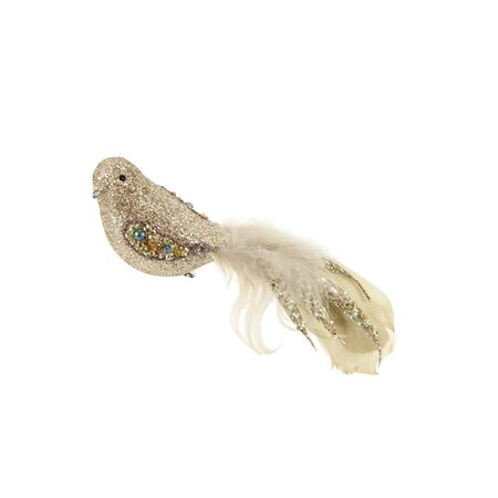 Champagne Gold Glitter Bird Clip