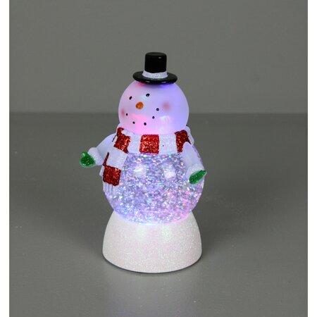 LED White Snowman Globe