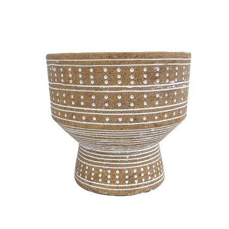 Dotted Pedestal Pot 6.5"