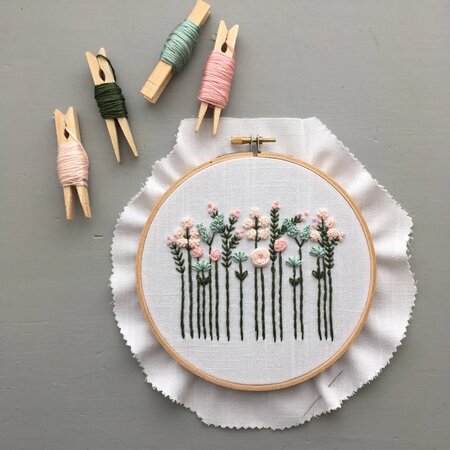Embroidery Kit Wildlfowers Pastels