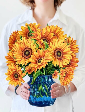 Sunflowers Blue Vase Card
