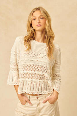 Ivory "Silver" Knit Sweater