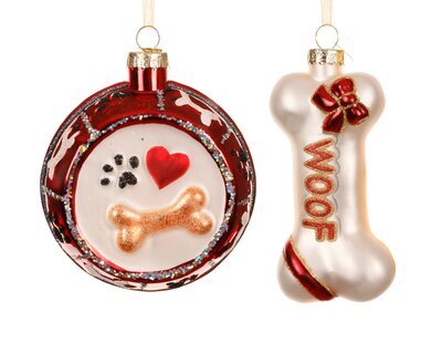 Dog Bowl Bone Ornaments