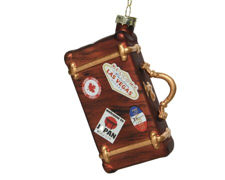 Suitcase with Stickers Ornament