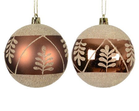 Brown and Gold Glitter Ball Ornaments