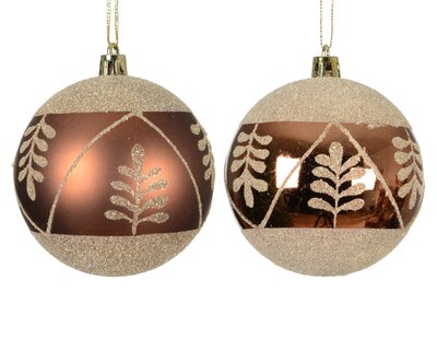 Brown and Gold Glitter Ball Ornaments