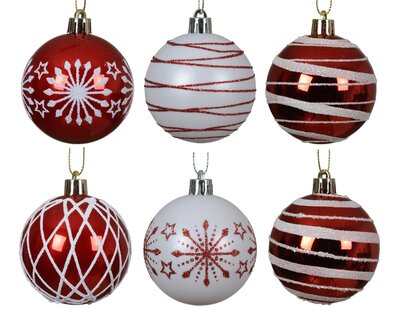 Red and White Ball Ornaments Box