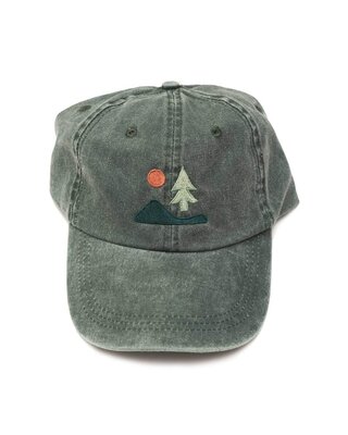 Green Lone Pine Dad Hat