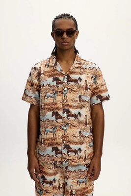 Stallion Tapestry Button Top
