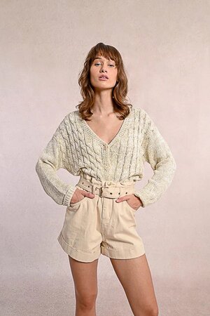 Beigh Khaki Belt Shorts