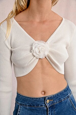 Pink w/Flower Crop Cardi