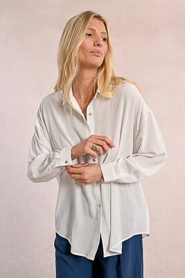 White Button Long Sleeve Top