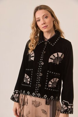 Embroidered Velvet Jacket