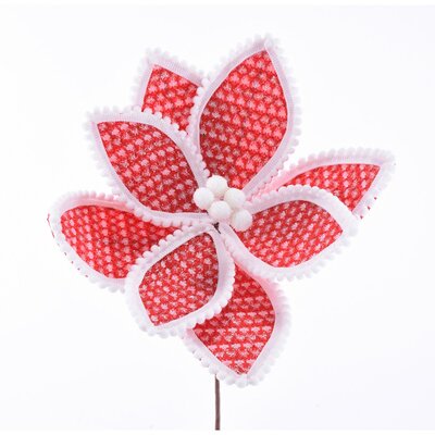 Red/White Poinsettia Pick